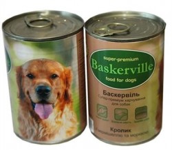 Baskerville (Баскервиль) консервы для собак Кролик с вермишелью