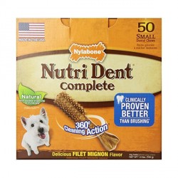 Nylabone NUTRI DENT FILET MIGNON SMALL лакомство для чистки зубов собак до 7 кг, филе миньон