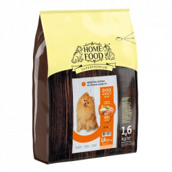 Home Food DOG ADULT MINI Здорова шкіра та блиск шерсті «Індичка та лосось» 1,6 кг
