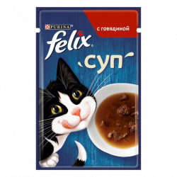 FELIX Soup. З яловичиною. Консервований, пауч для котів 48г