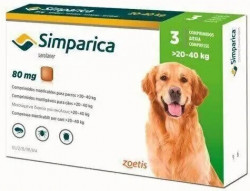 Сімпаріка, жувальні таблетки для собак від бліх та кліщів, 80 мг (20-40 кг) (1 таб.)