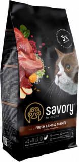 Savory Adult Cat Sensitive Digestion Fresh Ягня та індичка (з чутливим травленням), 0,4кг