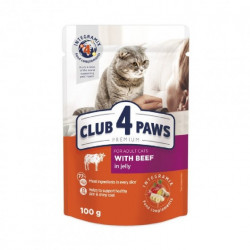 Клуб 4 лапи Premium пауч яловичина в желе дор коти 0,1 кг